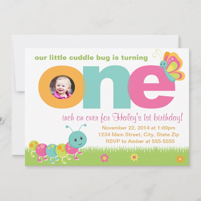 Boug de câlin 1er Invitation anniversaire 5x7 Cart (Devant)