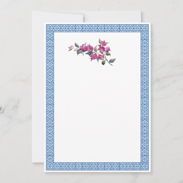 Bougainvilliers méditerranéens Invitation clé grec (Devant)