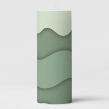 Bougie à motif ondulé vert sauge apaisant