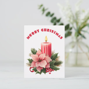 Bougie Allumée - Carte de Noël
