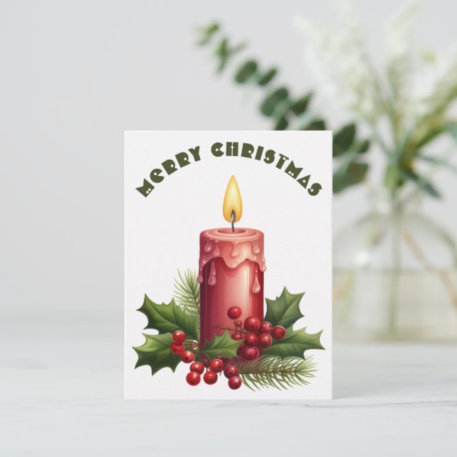 Bougie Allumée - Carte de Noël (Debout devant)