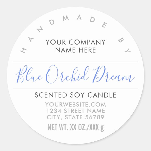 Bougie artisanale ou Étiquette de produit parfumé  (Devant)