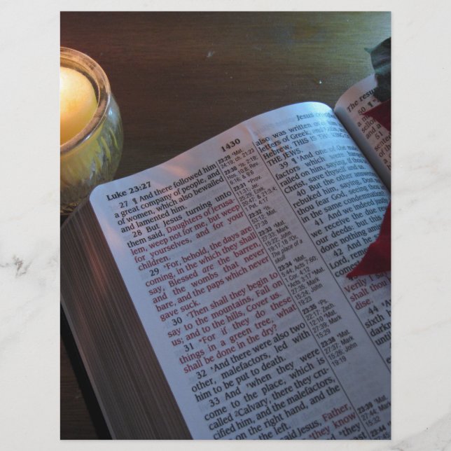 Bougie, Bible et Poinsetta (Devant)