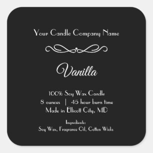 Bougie blanche noire Étiquette Flourdir Éperon min