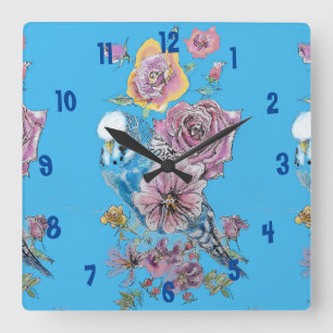 Bougie bleue Aquarelle Azure Womes Office Horloge