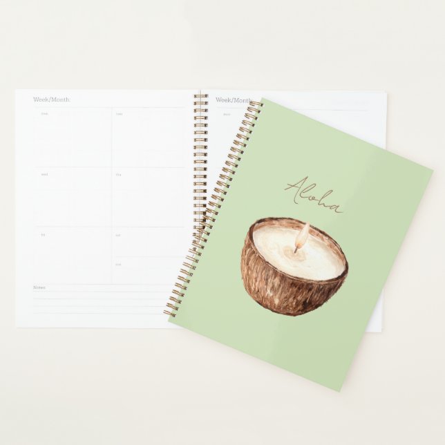 Bougie Coco Aloha Verte (Devant avec enveloppe)