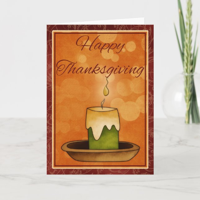 Bougie Crade Lumineuse Carte de Thanksgiving Joyeu (Devant)