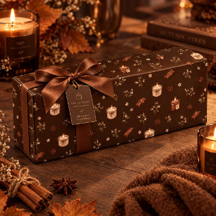 Bougie d'Automne Chaud et Papier Cadeau Emballage