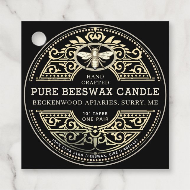 Bougie de cire d'abeille Heraldic Étiquette de pro (Devant)