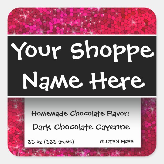 Bougie de conteneur de nourriture Étiquette Ruby R (Devant)