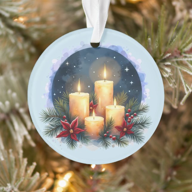 Bougie de Noël avec Poinsettias (Arbre)