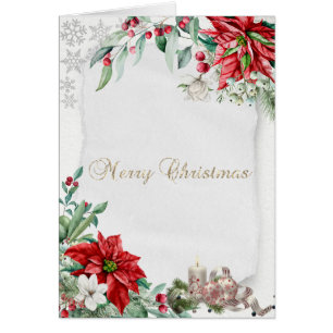 Bougie de Noël, Flammes de neige, Poinsettia Noël