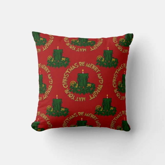 Bougie de Noël joyeuse et brillante Style Coussin  (Recto)