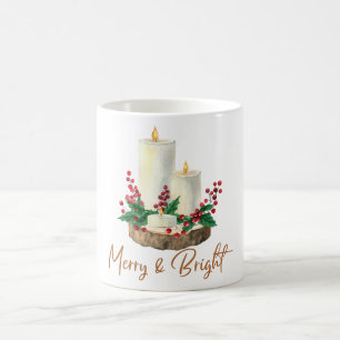 Bougie de Noël Merry & Bright Mug à Café en Houx