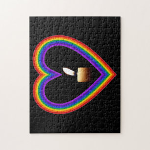 Bougie De Puzzle Dans Un Arc En Ciel