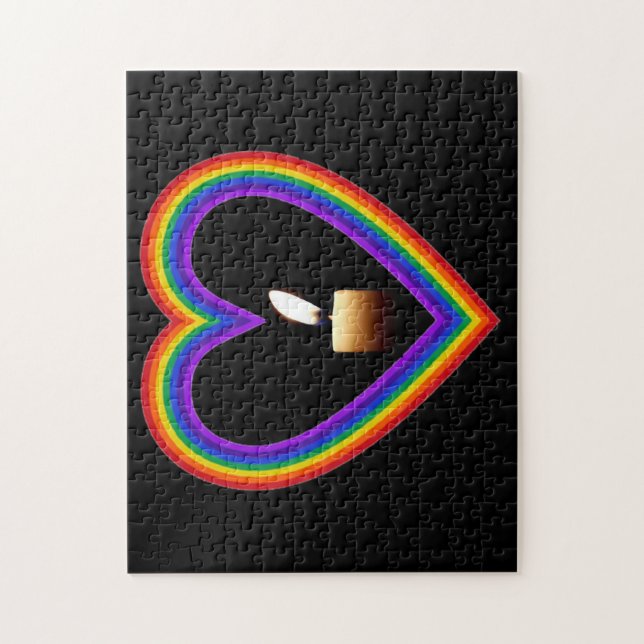 Bougie De Puzzle Dans Un Arc En Ciel (Vertical)