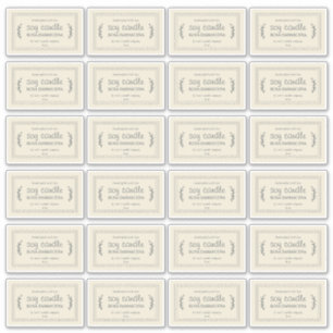 Bougie de soja maison rustique Étiquette 24x blanc