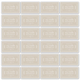 Bougie de soja maison rustique Étiquette 24x gris