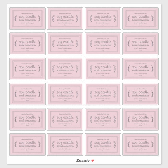 Bougie de soja maison rustique Étiquettes 24x Parf (Feuille)