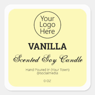Bougie de soja parfumée à la vanille Étiquettes de