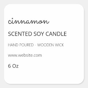 Bougie de soja parfumée blanc Étiquettes
