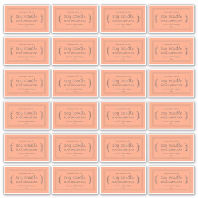 Bougie de soja Rustique maison Étiquette 24x Orang (Devant)