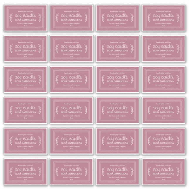 Bougie de soja Rustique maison Étiquettes 24x Cass (Devant)