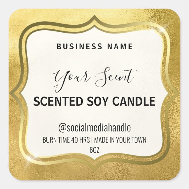 Bougie de Soy Or de luxe Étiquette (Devant)