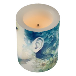 Bougie DEL enveloppée, bougie LED 3 x 4 pouces