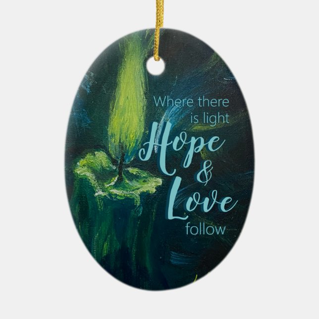 "Bougie d'encouragement" Ornement céramique (Devant)