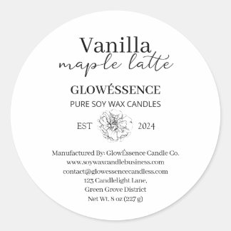 Bougie en cire de soja étiquette Fleur Vanille Éra