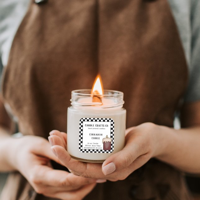 Bougie en pot Pays Étiquette d'entreprise Parfum p (Créateur téléchargé)