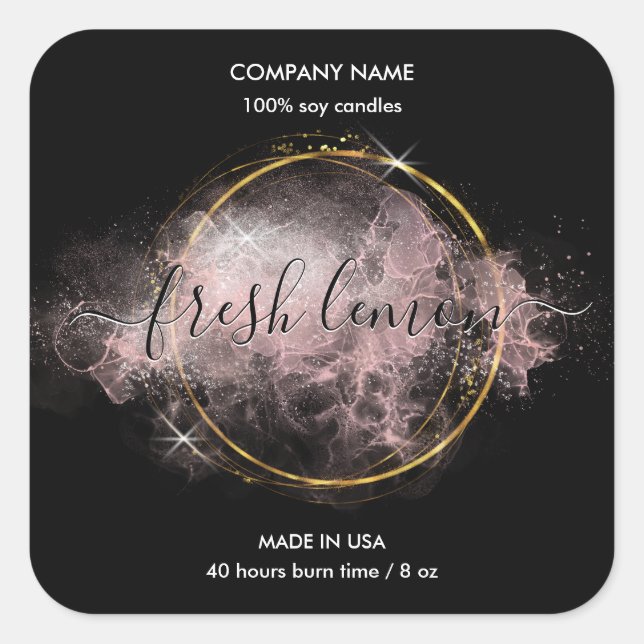 Bougie étiquette moderne luxe parties scintillant  (Devant)