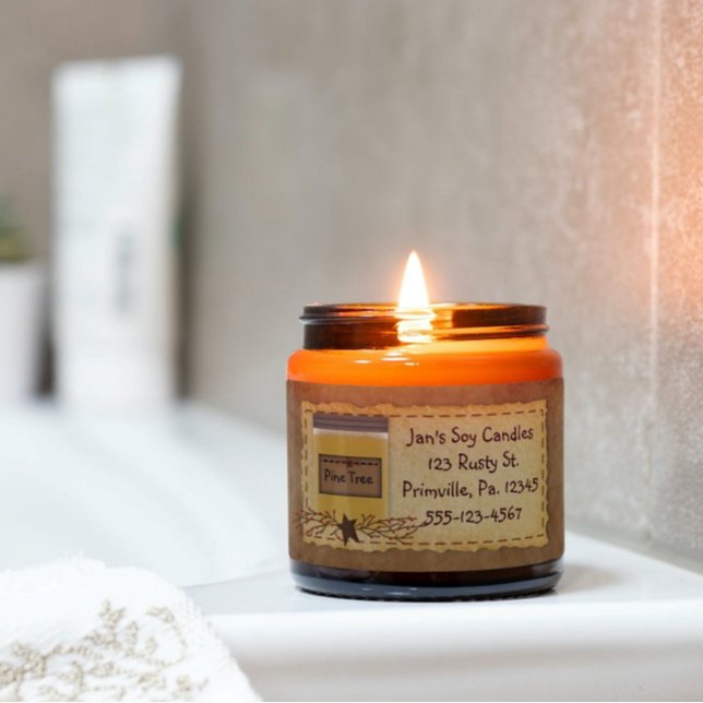 Bougie Jar Étiquette d'affaires personnalisé (Créateur téléchargé)