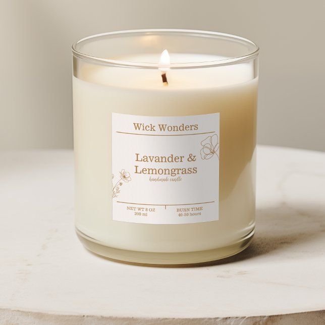 Bougie minimaliste Gold Boho faisant Étiquette (Créateur téléchargé)