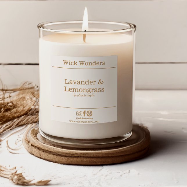 Bougie minimaliste Gold Boho faisant Étiquette (Créateur téléchargé)