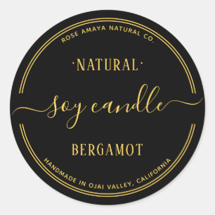 Bougie Noir et Or moderne Spa de beauté Étiquette