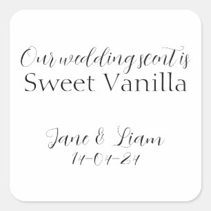 Bougie parfumée mariage et autocollant à savon