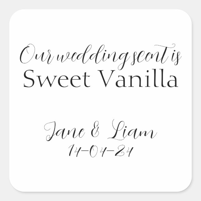 Bougie parfumée mariage et autocollant à savon (Devant)