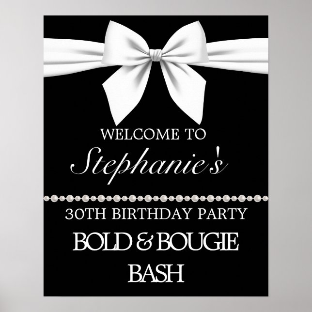 Bougie Pearls Black Birthday Party Affiche de bien (Devant)