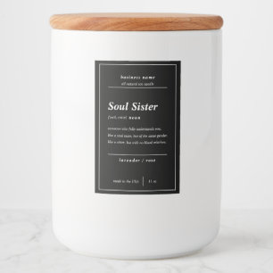 Bougie produit Soul soeur Étiquette personnalisé