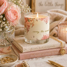 Bougie Romantique Florale Rouge aux Joues | Élégan