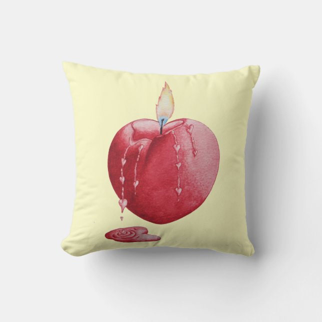 bougie rouge en forme de coussin cardiaque (Recto)