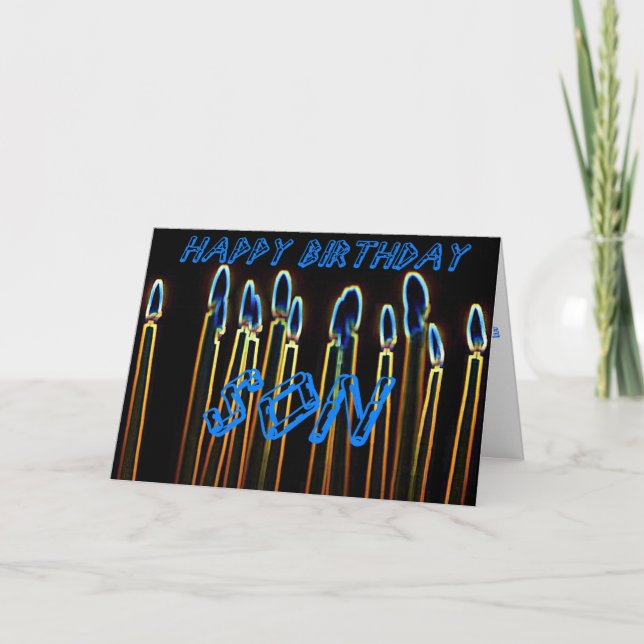 Bougies Bonne Carte Fils Anniversaire (Devant)