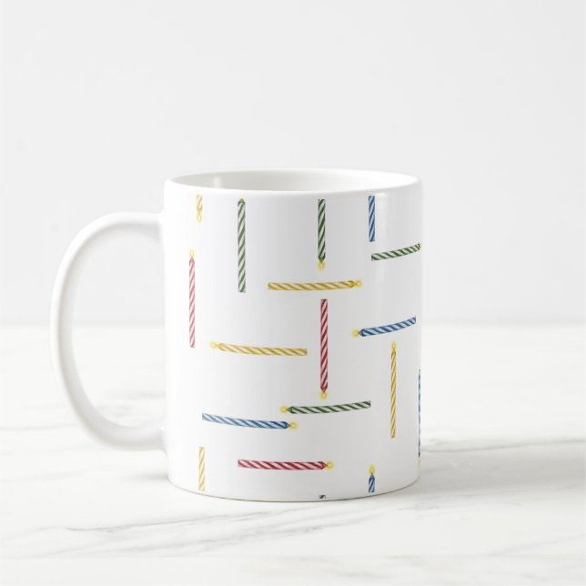 Bougies classiques d'anniversaire - Mug de café bl (Gauche)