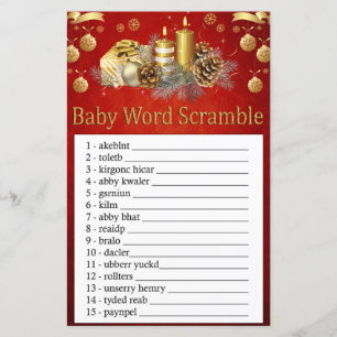 Bougies de Noël Baby word scramble jeu