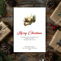 Bougies de Noël festives carte de vœux en bois rus