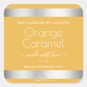 Bougies de soja Emballage Étiquettes Caramel orang