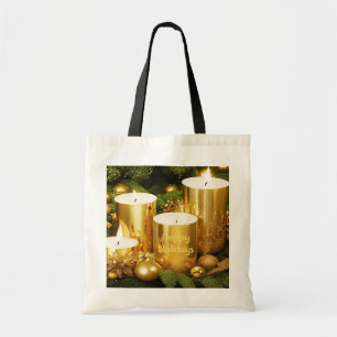 Bougies d'or Sac fourre-tout de Noël