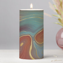 Bougies en marbre bleu vert gris violet rose